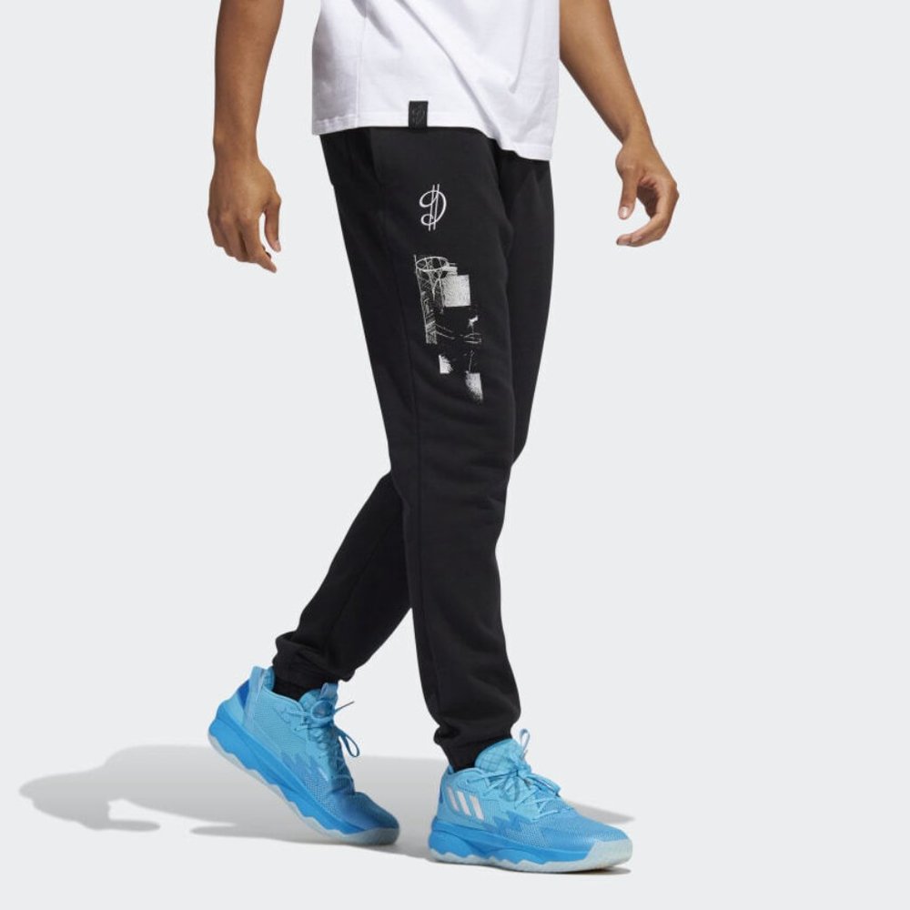 ADIDAS Dame D.O.L.L.A. Mens M/L/XL Basketball/Lounge Pants Black NEW